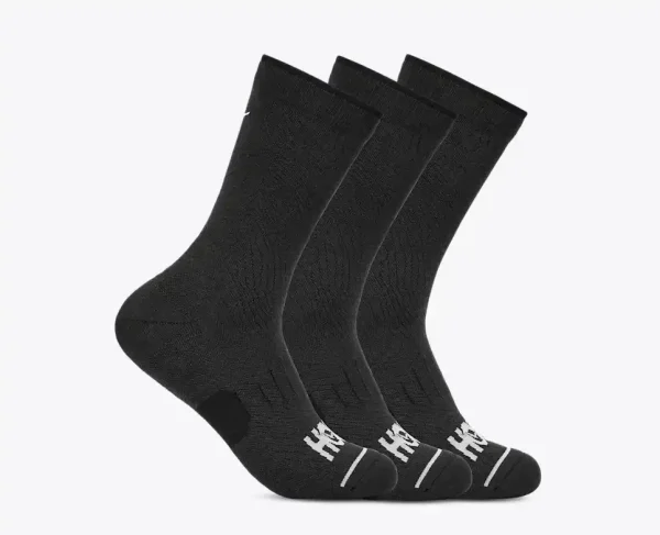 HOKA Crew Run Sock 3-Pack Black/Black/Black