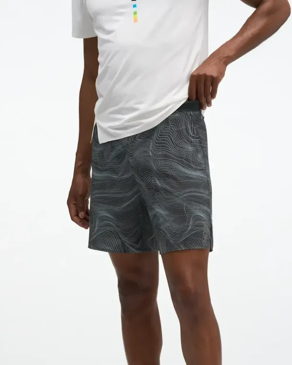 HOKA Glide Short 7” 2in1 Black White Prt