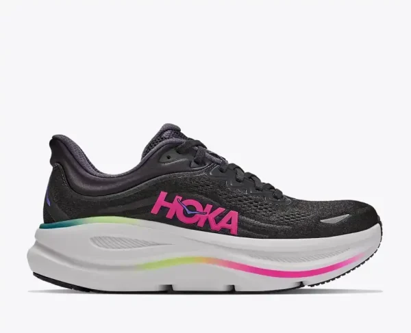 HOKA Bondi 9 Black Neon Dragonfruit (Women's)