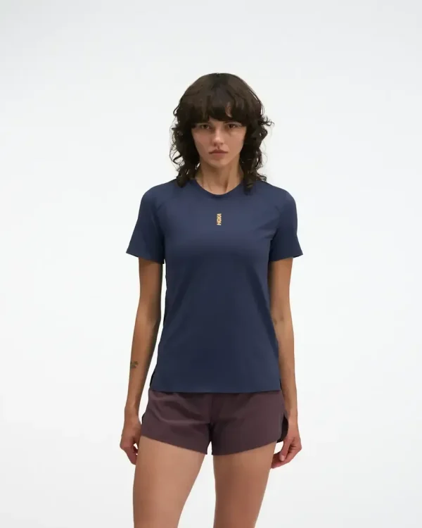 HOKA EveryRun Short Sleeve Varsity Navy Gold (Women's)