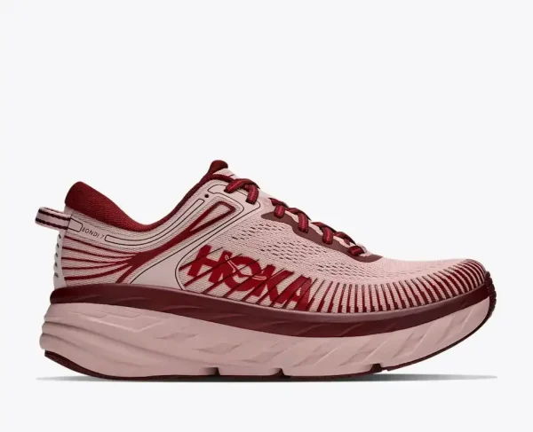 HOKA Bondi 7 Pink Opal Varsity Burgundy (Women's)